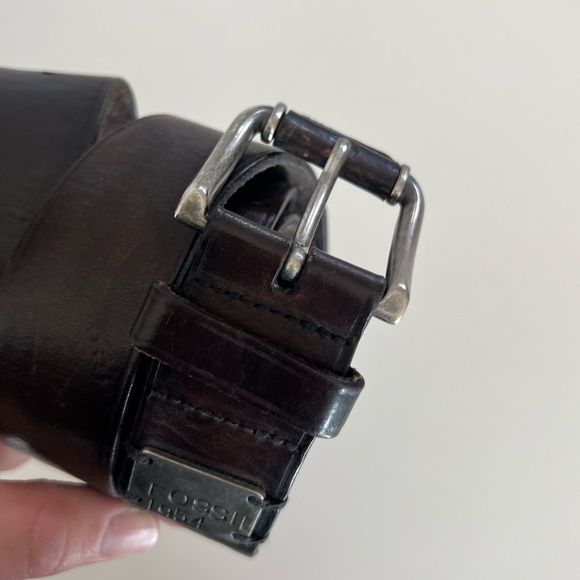 Fossil‎ Brown Leather Belt Men's Size 40 - Picture 4 of 10